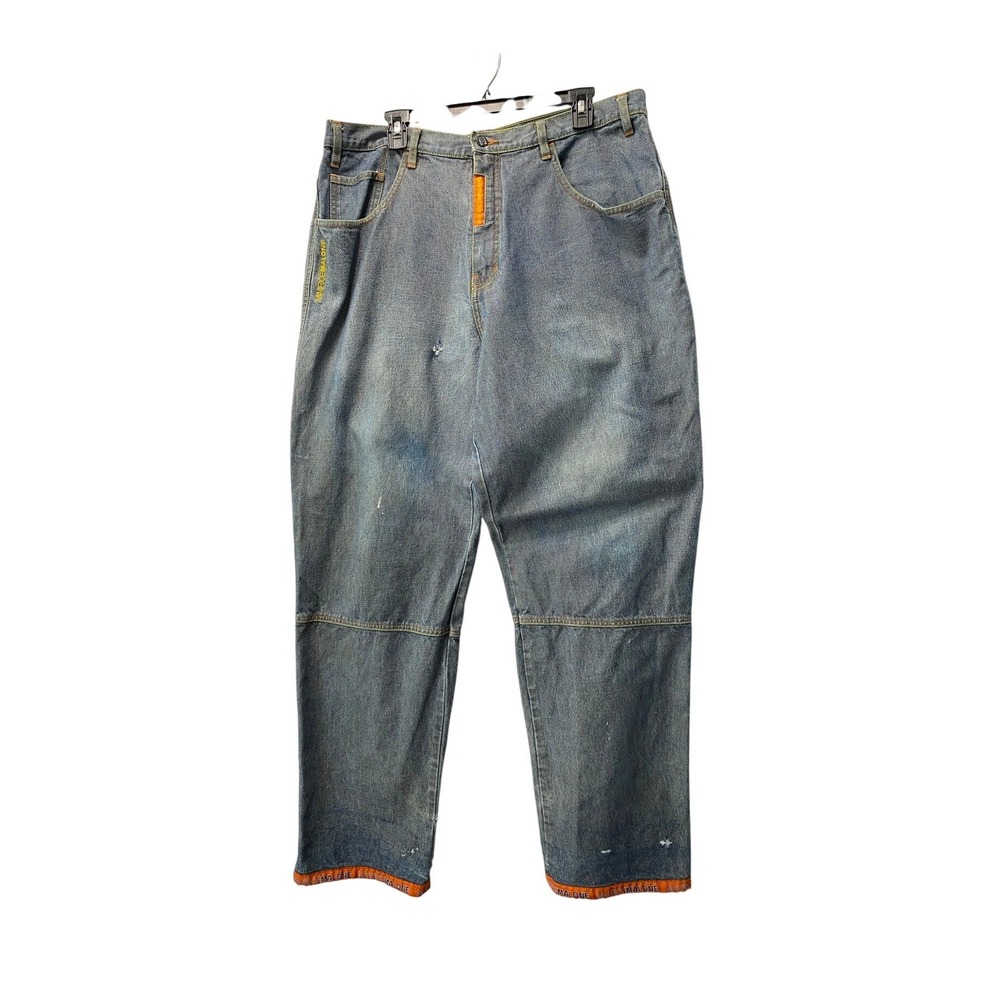 Maurice Malone Mojeans‎ Denim Men 38 Blue Baggy Y2K Hip Hop Streetwear Jeans VTG